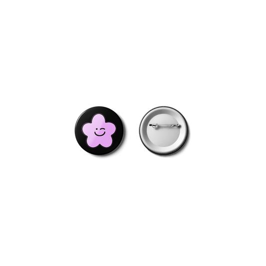 Winky Flower Button Pin